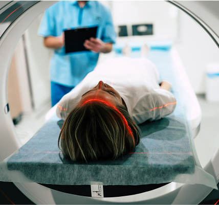 Patient going into MRI scanner