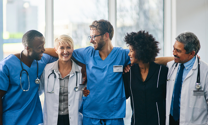 A Team of Doctors huddling